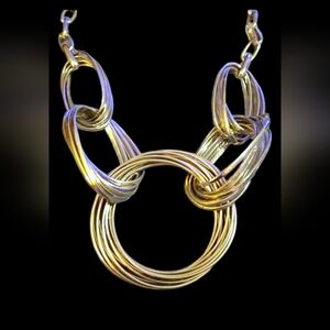 Silver multiring statement necklace INC. brand EUC